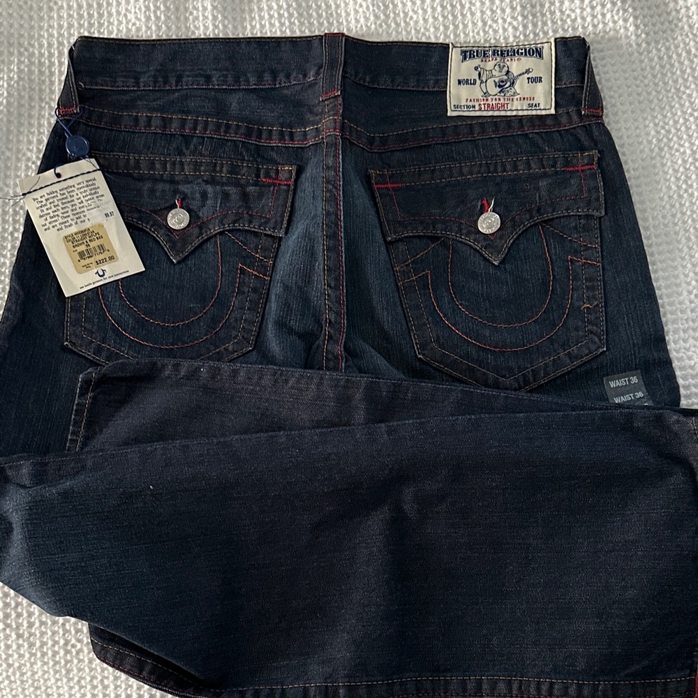 True Religion Men's Dark Blue Relaxed Jeans